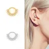 Hoop Earrings CANNER 1 Piece 925 Sterling Silver Earring Zircon Round Nose Ring Piercing Cartilage For Women Jewelry Pendientes