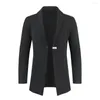 Men's Trench Coats Mid-length Coat Streetwear Men Cardigan Lapel Temperament All Match Sweater Slim