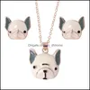 Pendant Necklaces Jewelry Set Chain Kids Women Cartoon Necklace Earring Sets For Girls Party Yydhhome Drop Delivery Pendants Dhzrt