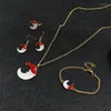 Pendant Necklaces 4pcs/set Classic Christmas Moon Old Man Necklace Creative Set Neutral Personality Gift Jewelry