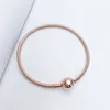 Braccialetti con ciondoli a catena in oro rosa 18 carati con scatola originale per gioielli Pandora in vero argento sterling per feste di nozze per donne Set di braccialetti firmati fidanzata