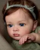 Dolls Finished Doll 60CM Bebe Reborn Doll Tutti Toddler Girl Doll Hand-painted 3D Visible Veins Soft Touch Cloth Body Doll Boneca Bebe 230210