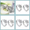 Charm Snowflake Clip Earrings For Women Crystal Earcuff Fashion Jewely Ear Buckle Cuff Earing Drop Delivery DHWK6