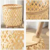 Decorative Objects Figurines Handmade Bamboo Woven Flower Pot with Stand Plant Flower Display Storage Stand DIY Storage Nursery Pots Home Decoration 230210