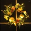 Decorative Flowers Simulation Door Wreath With Green Leaves Artificial Rose Floral Front Garland For Wedding Party Room Decor B03D