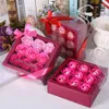 Decoratieve bloemen 9 Rose Soap Flower Gift Box voor bruiloft Verjaardagsfeest Event Decor Roses Diy Bouquet Moederdag