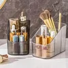 Storage Boxes Luxury Clear Makeup Organizer Cosmetic Desktop Box Striped Multi Compartment Dressing Table Brush Lipstick Pencil Holder