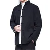 Mäns jackor Autumn Men's Chinese Style Cotton Linen Coat Loose Kimono Cardigan Men Solid Color Linen Ytterkläder Jackor Rockar M-5XL 230209