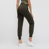 Yoga Outfit Women Nakedfeel Fabric Loose Fit Sport Active Lounge Jogger Elastic Leggings with two side pockets Full length 230209