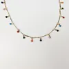 Choker Punk Necklace For Women Charm Colorful Stone Chain Chockers Handmade Party Jewelry Collares Femme