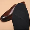Sapatos casuais masculinos luxuoso couro genuíno clássico preto slip em plataforma mocassim masculino terno de casamento tênis de condução d2a8