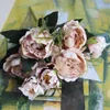 Kwiaty dekoracyjne 1Bouquet/8heads ładne ślub mini róża sztuczny jedwabny kwiat na pannę młodą dekorację urodzinowy