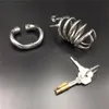 Dispositivi di castità maschile in acciaio inossidabile Gabbia per cazzi per adulti con anello per gallo a forma di arco Bdsm Sex Toy Bondage MenBelt