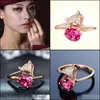 Band Rings Gemstone Ring Teen Girls Accessories Aesthetic Jewelry For Women Tail Drop Delivery Dhzit