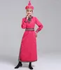Accessori per costumi Abito rosso della Mongolia Manica lunga Abbigliamento mongolo Costumi di danza nazionali Festival dell'anno