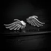 Real Sterling Silver Sparkling Wing Stud Earrings for Pandora CZ Diamond Wedding Party Jewelry For Women Girlfriend Gift designer Earring with Original Retail Box