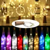 ألوان LED Cork String Light 1M 10leleds 3.28ft Fairy Battery Copper Wire لحضور الزفاف مصباح زجاجة نبيذ الزفاف