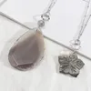 Pendant Necklaces Big Waterdrop Natural Stone Flower Shell Necklace For Women Wholesale
