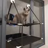 猫のベッド家具二重層ペット吊り下げられた棚20 kgのサニーウィンドウシートマウントスリーピングハンモックベッドアクセサリー230210