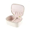 Storage Boxes Convenient And Small Makeup Organizer PU Material Jewelry Box Zipper Design Delicate Practical