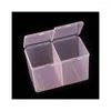 Boîtes de rangement 3pcs boîte dissolvant vernis à ongles lingettes en coton manucure accessoires de nettoyage transparents grilles porte-compartiments portables