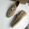 Desiner Loropiana Shoes Online Lp Lucky Women's Suede Shoes with Soft Leather Casual Shoes British