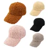 Ball Caps Women Winter Thicken Warm Faux Fleece Fuzzy Baseball Peak Cap Solid Color Outdoor Casual Sports Adjustable Trucker Hat G230209