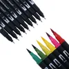 علامات Fineliner Dual Tip Brush Art Markers Pen 124872100120 Colour