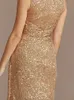 Runway Dresses Lucyinlove Luxury Floor Length V-Neck aftonklänningar Elegant Slit Party Women Wedding Sequins för kvinnlig promcocktailklänning 230210