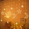 Andra festliga festförsörjningar Star Moon LED Curtain Garland String Light Eid Mubarak Ramadan Decorations For Home 2023 Islam Muslim Event Decor 230209