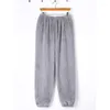 Indumenti da notte da donna Pantaloni da notte per coppie Pantaloni da pigiama in peluche da donna invernali Caldi casa larghi Comodi elastici in vita Flanella solida Sonno