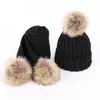 Beretti Autunno Inverno Child Cotton Cappello Nackscarf Boy Girl Fashion addensato Porgoso a sfera di lana a maglieria a maglia Calda Set beanie Cappelli beanie carini