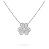 collier pendentif frivole trèfle à 3 feuilles Spécifications multiples styles or rose argent cristal diamant mini petit