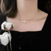 Pendant Necklaces 2023 Korean Exquisite Simple Pearl Chain Necklace Fashion Temperament Cross Women's Jewelry