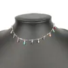 Choker punk naszyjnik dla kobiet urok kolorowy kamienny łańcuch chockery ręcznie robione koła biżuterii imprezowe femme
