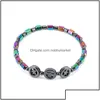 Anklets Jewelry Magnetic Oval Hematite Stone Bead Bracelet Rainbow Color Women Summer Beach Health Energy Healing Model Foot Drop Del Dhouw