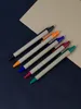 Ballpoint Pens Lot 100pcs Eco Paper Ball Pen Black Ink Tryk Ballpoint Green Concept Custom Pen Promocja Prezenta