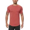 T-shirts voor heren Slim Fit Fitness T-shirt Solid Color Gym Kleding Bodybuilding Strak T-shirt Snel droge sportkleding Training T-shirt Homme 230210