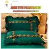 Bed Skirt Crystal Velvet Bedspread Plush Lace Bed Skirts Sets Thin Comforter Embroidered Bedding Set with Pillowcases for Queen King Size 230210