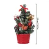 Juldekorationer 20 cm Gift Party Decor Happy Year Home Table Xmas Tree Mini Desktop Ornament Artificial Plant