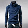 Herrtröjor 2023 Vintermännen Turtleneck Solid Color Fashion Stickovers Men Casual tröja Male Autumn Knitwear My278