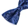 Bow Ties 2023 Fashion heren bruiloft dubbele stof zijden marineblauw cashew patroon bowie banket vlinder stropdas met geschenkdoos