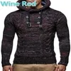 Heren truien heren winter kap sweater 2023 mode mannelijke gebreide kleding herfst hoodies gebreide jassen mannen kleding pullovers my282