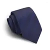 蝶ネクタイ高品質の2023デザイナーブランドファッションビジネス7cmの男性用のスリム微細なラインブルーネクタイウェディングワークギフトボックス