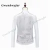 Costumes pour hommes Blazers Gwenhwyfar Tuxedos de mariage de haute qualité Brume Rose Revers Blazer Pantalon Gilet en matériau à motif blanc 230209