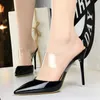 Women Heel Summer High Metallic Patent Leather Sandals Designer Ladies Gladiator Sandal Shoes Zapatos Mujer T230208 E44C