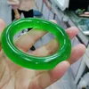 Braccialetto Invia certificato Giada verde della Birmania Gioielli con pietre preziose di smeraldo da donna Bracciali con pietre di giada di grado A certificati