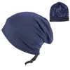 Berets Q1QA Satin Lined Sleep Hair Cover Bonnet Adjustable Slouchy Beanie Sleeping Hat