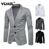 Mens Suits Blazers Spring Sticked Men Casual Knit Slim Suit Jackets Business Brand Casaco Masculino Man Waite Gray 230209