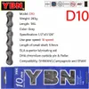 YBN CHAINS MTB Mountain Road Bike Chians 10 Speed Hollow Bicycle Chain 116 Links Silver D10